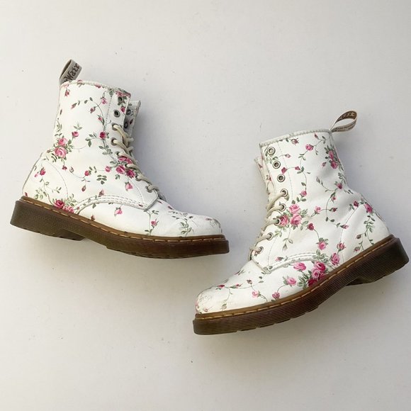 Dr. Martens Shoes - Dr. Martens Portland Rose Floral Boots Shoes